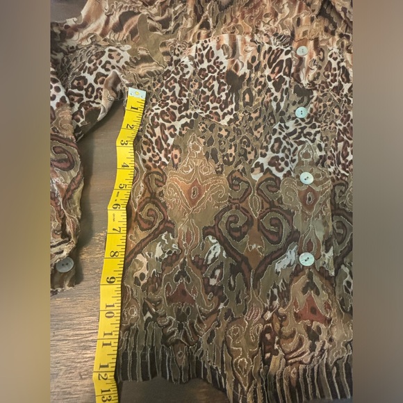 Alfred Dunner Sheer Animal Leopard Print Jacket Size 6P - Picture 7 of 13